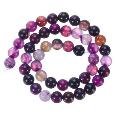 Purple Agate Beads 8mm Natural Gemstone Beads (1 Strand - 47pcs)