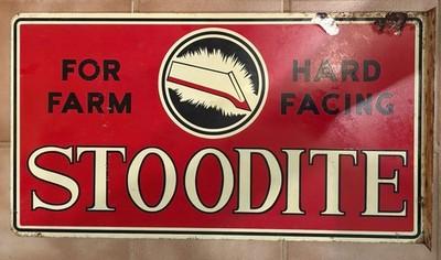 RARE Original STOODITE For Farm Hard Surface Metal Sign 12” X 22”