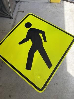 Retired Pedestrian Crossing Sign 30"x30" Aluminum 3M Reflective Sign