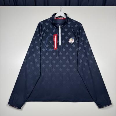 RLX Ralph Lauren USA 2023 Ryder Cup Men's XXL Navy Star 1/4 Zip Pullover Dodici