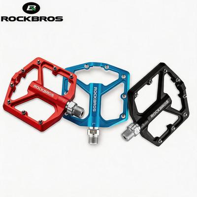 ROCKBROS 9/16" Bike Pedals Non-Slip Sealed Bearing Flat Pedals MTB Pedals