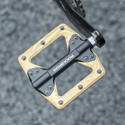 ROCKBROS Aluminum Nylon Bike Pedals Wood Grain Bearing Anti-Slip Bicycle Pedals