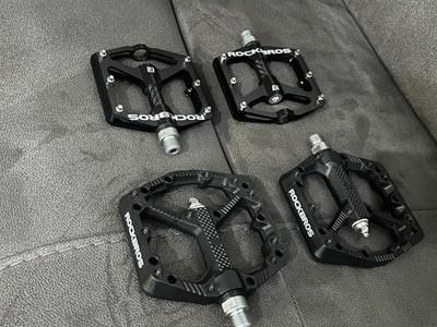 ROCKBROS Bike Pedals Lot of 2 Pairs Flat Platform MTB BMX Road 9/16” Black