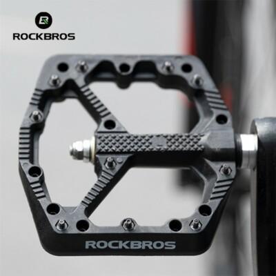 ROCKBROS Mountain Bike Pedals 9/16'' Road Bike Widen Nylon Fiber Platform Pedals