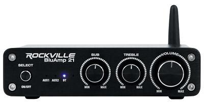 Rockville BLUAMP 21 BLACK 2.1 Channel Bluetooth Home Audio Amplifier Receiver