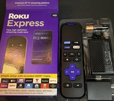 Roku Express HD Streaming Media Player 3930R w/ Remote HDMI Cable Complete
