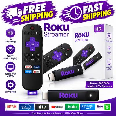 Roku Streamer- HD Roku Streaming Device for TV with Voice Remote -Free & Live TV