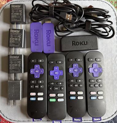 Roku Streaming Stick 3500X HD Lot of 2 + 3920X HD Player + 4 Remotes
