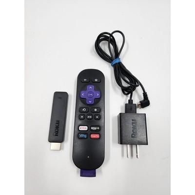 Roku Streaming Stick 3800X HD Media Player with Remote and Power Adapter Black