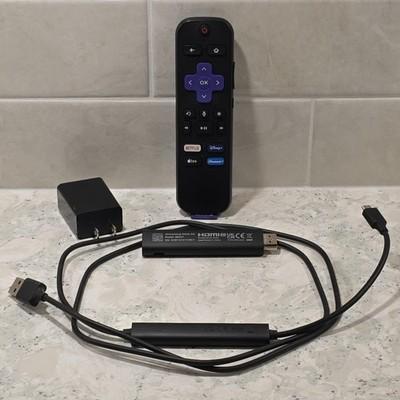 Roku Streaming Stick 4K 3820X Voice Remote WR002 Receiver Cable Power Adapter