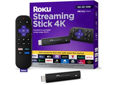 Roku Streaming Stick 4K Device 4K HDR Dolby Vision Voice Remote 3820R2 - New
