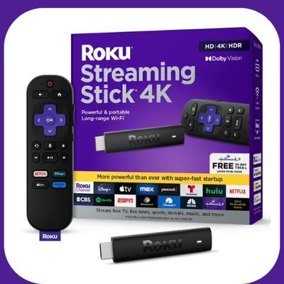 Roku Streaming Stick 4K Device 4K HDR Dolby Vision Voice Remote - 3820RW