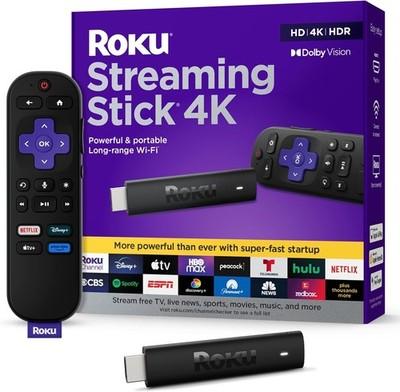 Roku Streaming Stick 4K - HDR & Dolby Vision Roku Streaming Device for TV