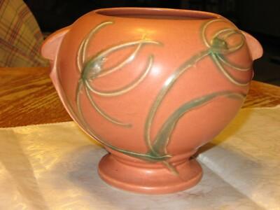 Roseville Pottery Teasel 1938 Rust Vase 343-6