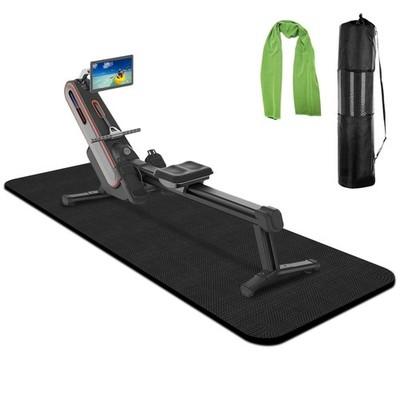 Rowing Machine Mat 96" x 30" with Storage Bag and Sports Towel,Treadmill Mat ...