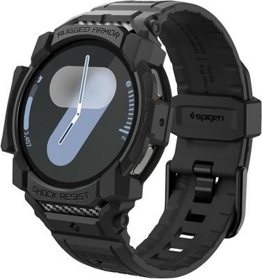 Rugged Armor Pro Case for Samsung Galaxy Watch 7 44mm with Band - Matte Black
