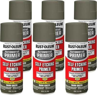 Rust-Oleum Self Etching Primer Spray Paint 6 Pack 12 Oz Dark Green Auto Primer