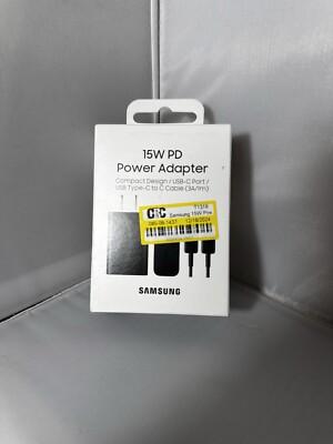 Samsung 15W PD Power Adapter Wall Fast Charger & USB-C Cable NEW