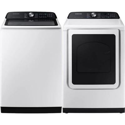 Samsung 5.2 cu. ft. Smart Top Load Washer + 7.4 cu. ft. Smart Electric Dryer Set