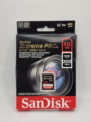 Sandisk 512GB SD Extreme Pro SD Card SDXC 200MB/s Class 10 SDSDXXD-512G-GN4IN