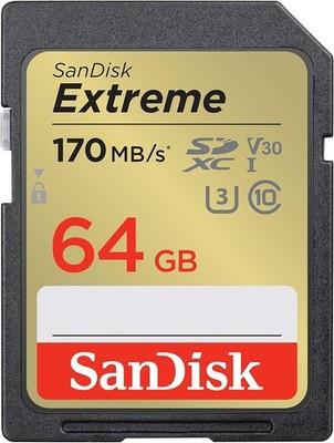 SanDisk 64GB 170MB/s Extreme SD SDXC Card Class 10 UHS-II U3 4K Memory SDSDXV2