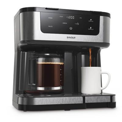 Savour Dual Coffee Maker, Programmable 12-Cup Coffee Pot & Single Serve Machine