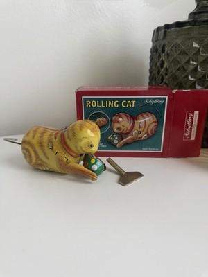 Schylling Rolling Cat Tin Wind-Up Toy w/ Key & Box, 2004 MPN 20500