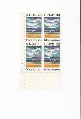 Scott # 1339 US Illinois Plate Block M/NH O/G Free Ship