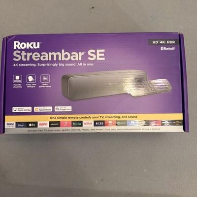 SEALED Roku Streambar SE 4K HDR Bluetooth Streaming Soundbar Media Player 9104R