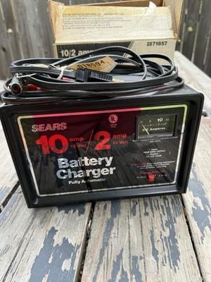 Sears 12 And 6 Volt 10 And 2 Amp Battery Charger Tested EUC W Box & Instructions
