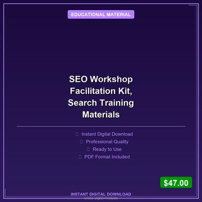 SEO Template Digital Download - SEO Workshop Facilitation Kit, Search Trainin...