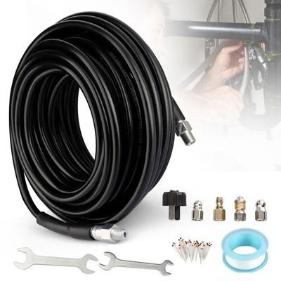 Sewer Jetter Nozzles Kit 50FT Drain Cleaning Hose for Pressure Washer 5800PSI