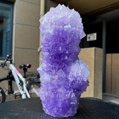 Sharp Alum Crystal Cluster Geometric Tower Sculpture Home Desk Display
