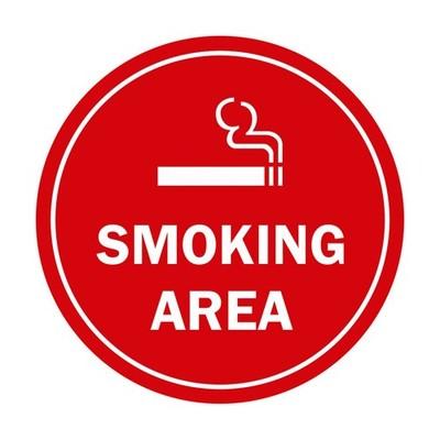 Signs ByLITA Circle Smoking Area Sign (Red) - Large 8"