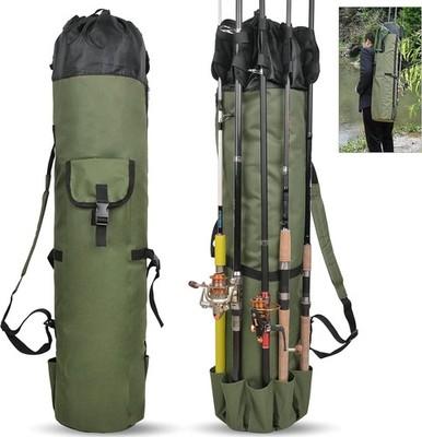 SILANON Fishing Rod Bag Pole Holder, Portable Fishing Rod Case Carrier Canvas Po