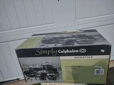 Simply Calphalon Hard Anodized Nonstick 14-Piece Pots Pan Cookware Set Glass Lid