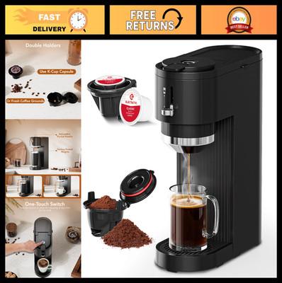 Single Serve Coffee Maker - Brew Pods & Grounds, 6-14oz Sizes, Easy Clean, Compa