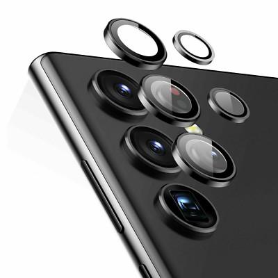 Slim Metal Camera Lens Protector Tempered Glass for Samsung S22 S23 S24 S25Ultra