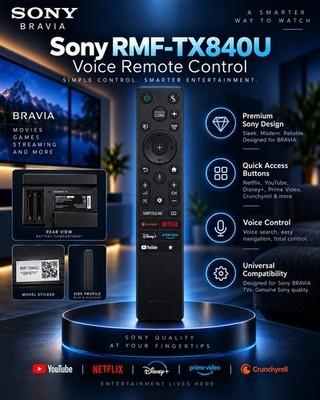 Sony RMF-TX840U Wireless Voice Remote Control for BRAVIA TV Black