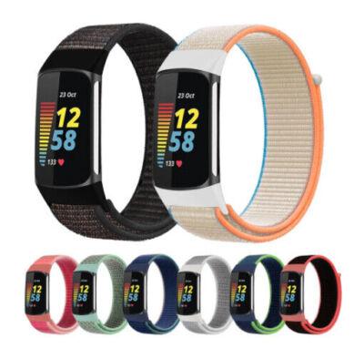 Sport Woven Nylon Hook & Loop Watch Band Wrist Strap For Fitbit Charge 6 Charge6