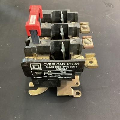 SQUARE D OVERLOAD RELAY CLASS 9065 SEo-5 600V AC Used