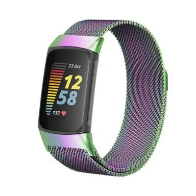 Stainless Steel Magnet Watch Band Metal Strap Loop For Fitbit Charge 5 Bracelet