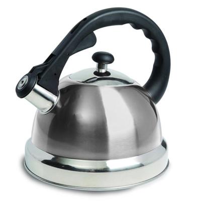 Stainless Steel Whistling Tea Kettle With Flip-Up Spout Coffee Kitchen 2.2 Qt