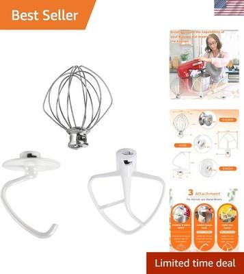 Stand Mixer Attachments Set 3pcs Whisk Dough Hook Flat Beater Kitchen Aid