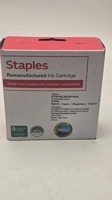 Staples 910XL BCMY 4-Pack Ink Cartridges — High Yield — New Sealed