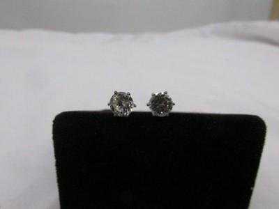 Sterling Silver 6mm Cubic Zirconia Stud Style Post Pierced Earrings #237