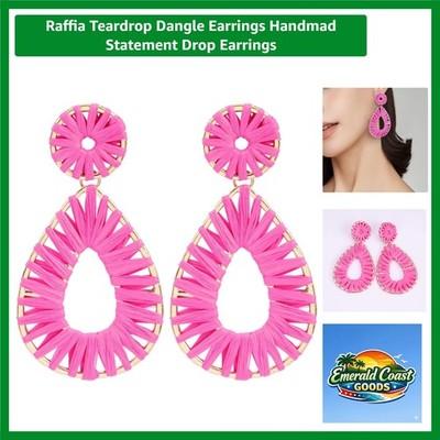 Stunning Raffia Teardrop Statement Earrings - Perfect for Every Occasion