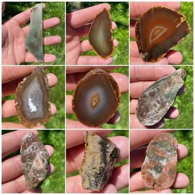 Stunning Rough Agates Etc. Lot 1 Pound 6.36 Oz 9 Pc