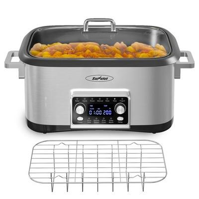 SUNVIVIPRO 12 in 1 Programmable 8 Quart Slow Cooker, MultiCooker Food Warmer ...