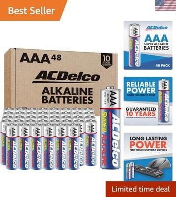 Super Alkaline AAA Batteries - 48 Count with 10- Longevity Guarantee